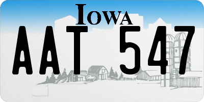 IA license plate AAT547