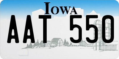 IA license plate AAT550