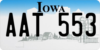 IA license plate AAT553