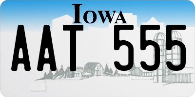 IA license plate AAT555