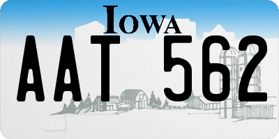 IA license plate AAT562