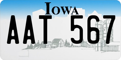 IA license plate AAT567