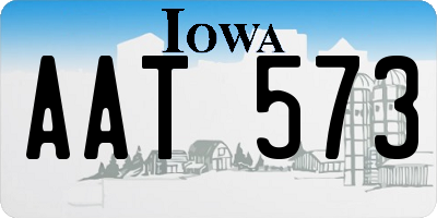 IA license plate AAT573