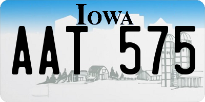 IA license plate AAT575