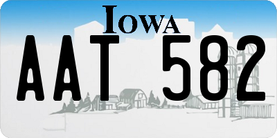IA license plate AAT582