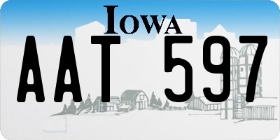 IA license plate AAT597