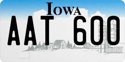 IA license plate AAT600