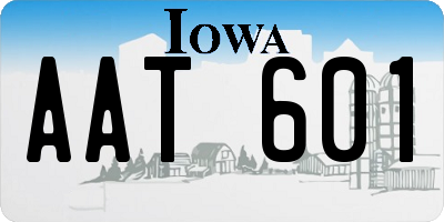 IA license plate AAT601