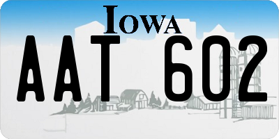 IA license plate AAT602