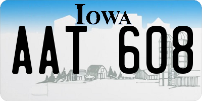 IA license plate AAT608