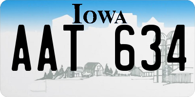 IA license plate AAT634