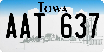 IA license plate AAT637