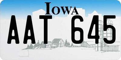 IA license plate AAT645