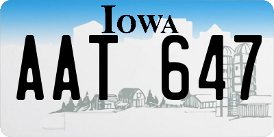 IA license plate AAT647