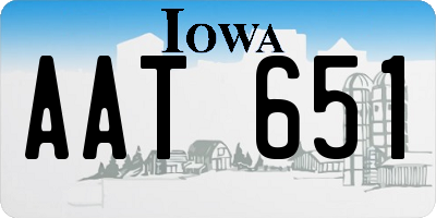 IA license plate AAT651