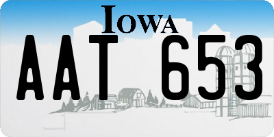 IA license plate AAT653