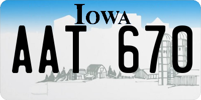 IA license plate AAT670