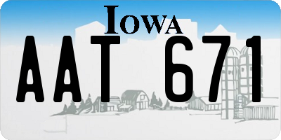 IA license plate AAT671