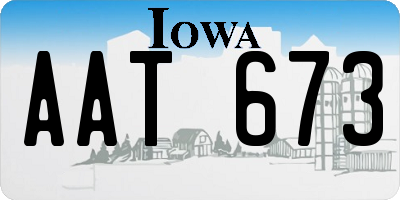 IA license plate AAT673