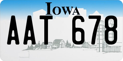 IA license plate AAT678