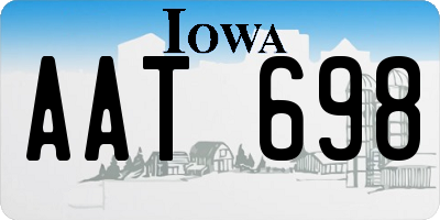 IA license plate AAT698