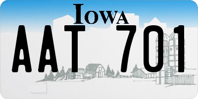 IA license plate AAT701