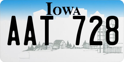 IA license plate AAT728