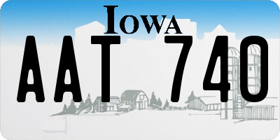 IA license plate AAT740