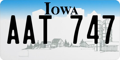 IA license plate AAT747