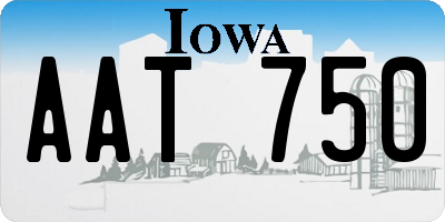 IA license plate AAT750
