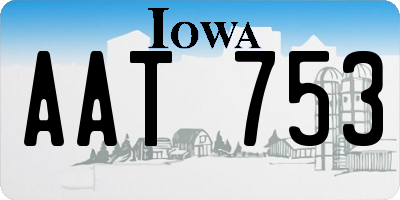 IA license plate AAT753