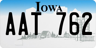 IA license plate AAT762