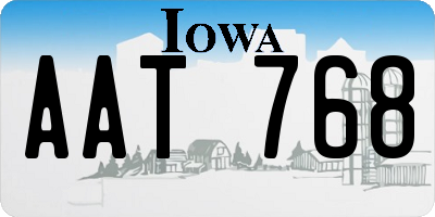 IA license plate AAT768