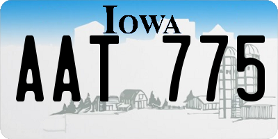 IA license plate AAT775