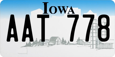 IA license plate AAT778
