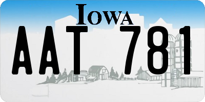 IA license plate AAT781