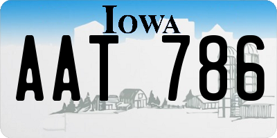 IA license plate AAT786