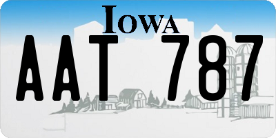 IA license plate AAT787