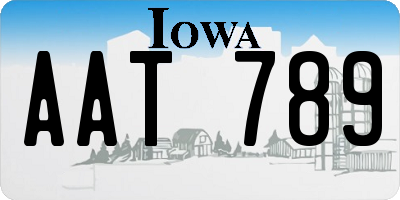 IA license plate AAT789