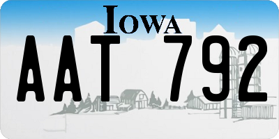 IA license plate AAT792