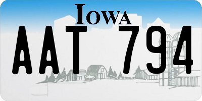 IA license plate AAT794