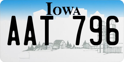 IA license plate AAT796