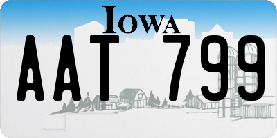 IA license plate AAT799