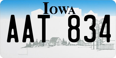 IA license plate AAT834