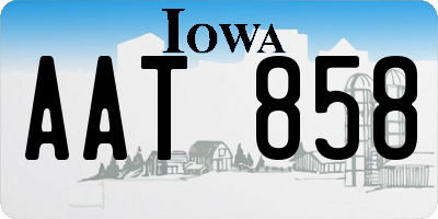 IA license plate AAT858