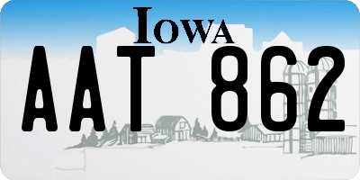 IA license plate AAT862