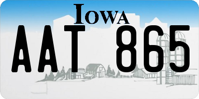 IA license plate AAT865