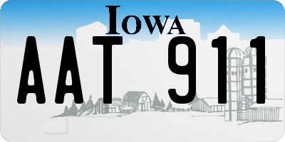 IA license plate AAT911