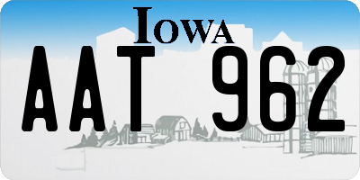 IA license plate AAT962