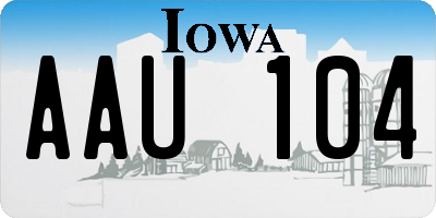 IA license plate AAU104